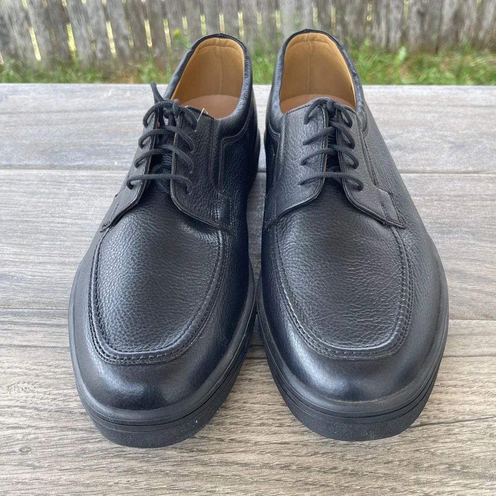 Bally Saveto Mens 10.5 EEE Wide Black Pebbled Leather‎ Derby Sneakers Swiss Made